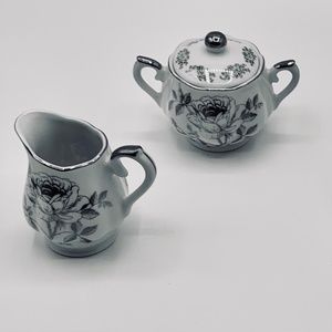 25th anniversary dainty  Creamer and Sugar